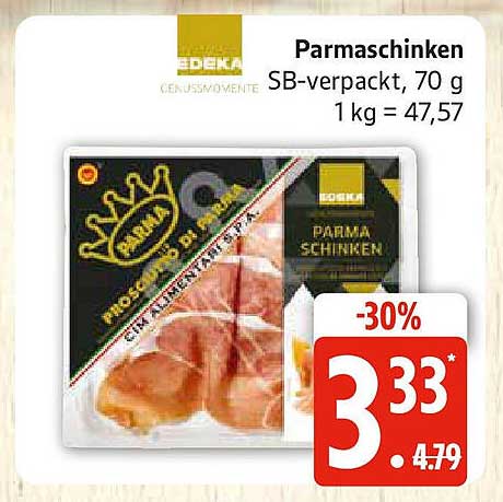 Parmaschinken, SB-verpackt, 70 g - jetzt für nur 3,33 €