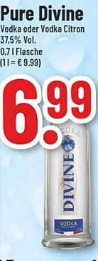 Pure Divine Vodka oder Vodka Citron 0,7 l Flasche