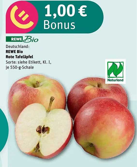 REWE Bio Rote Tafeläpfel, 550 g