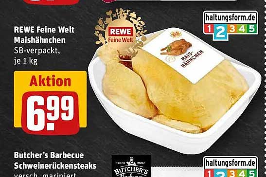 REWE Feine Welt Maishähnchen SB-verpackt, je 1 kg