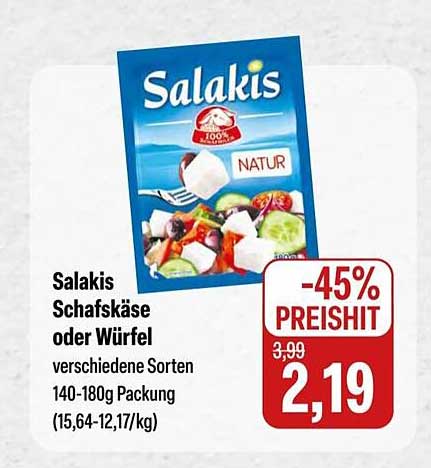 Salakis Schafskäse oder Würfel 140-180g