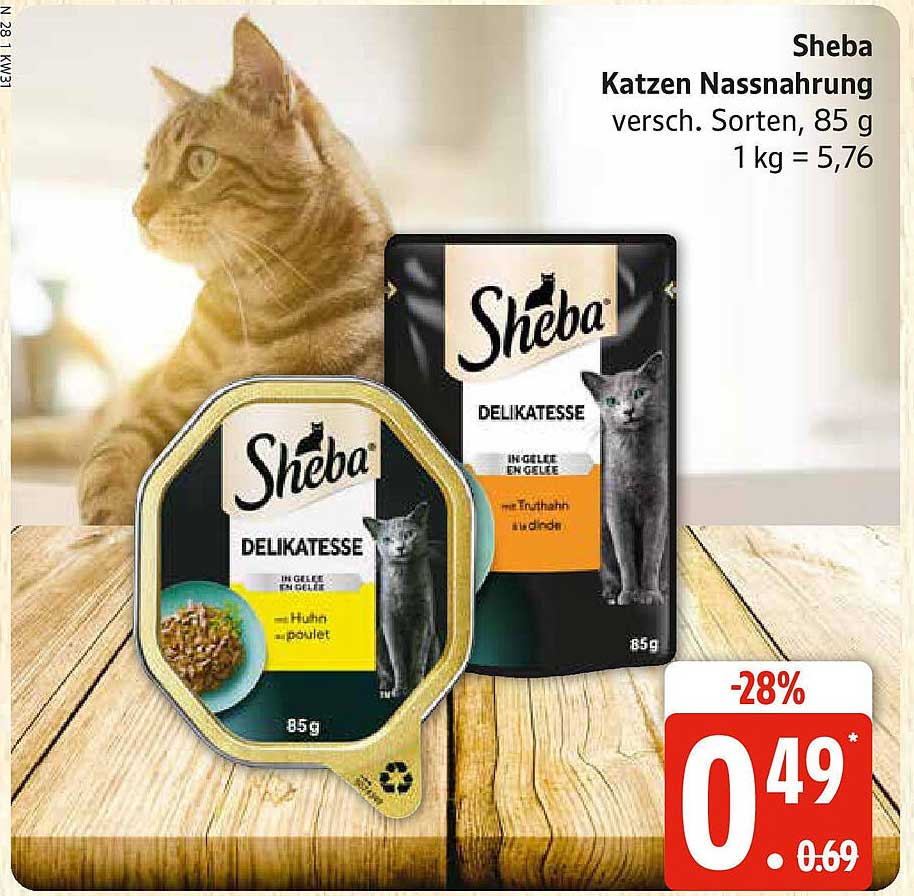 Sheba Katzen Nassnahrung, verschiedene Sorten, 85 g