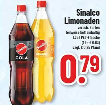 Sinalco Limonade - Verschiedene Sorten in PET-Flasche