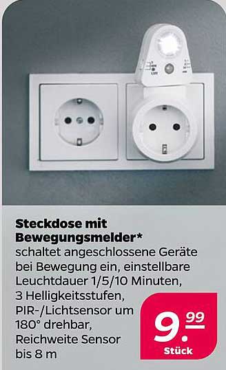 Steckdose mit Bewegungsmelder