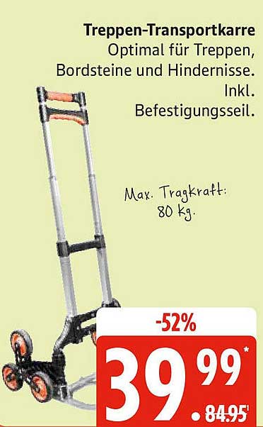 Treppen-Transportkarre - Optimal für Treppen, Bordsteine und Hindernisse