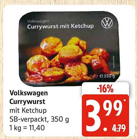 Volkswagen Currywurst mit Ketchup, 350 g