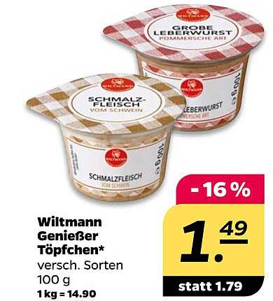 Wiltmann Genießer Töpfchen - verschiedene Sorten 100 g