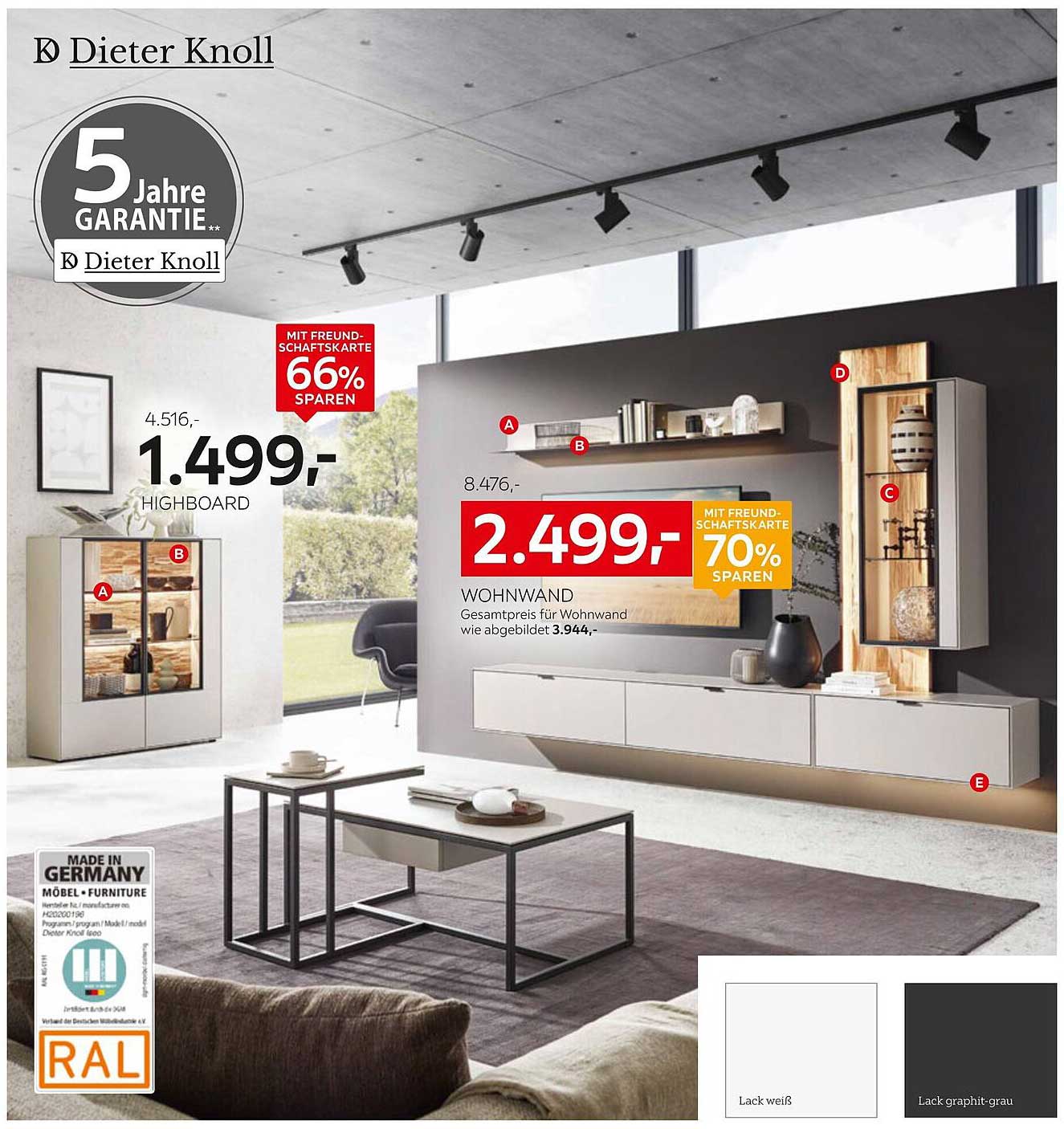Wohnwand von Dieter Knoll - 70% sparen