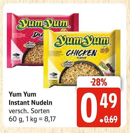 Yum Yum Instant Nudeln - verschiedene Sorten