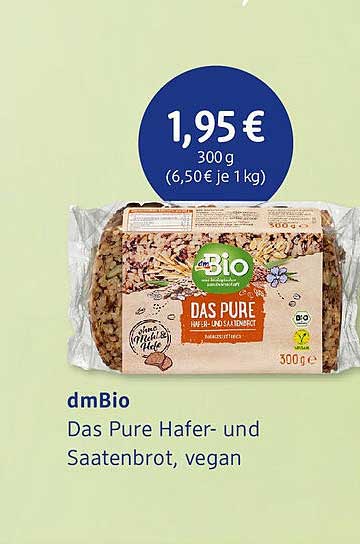dmBio Das Pure Hafer- und Saatenbrot, vegan