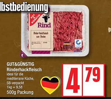 Gut&Gdünstig Rinderhackfleisch Angebot bei Edeka