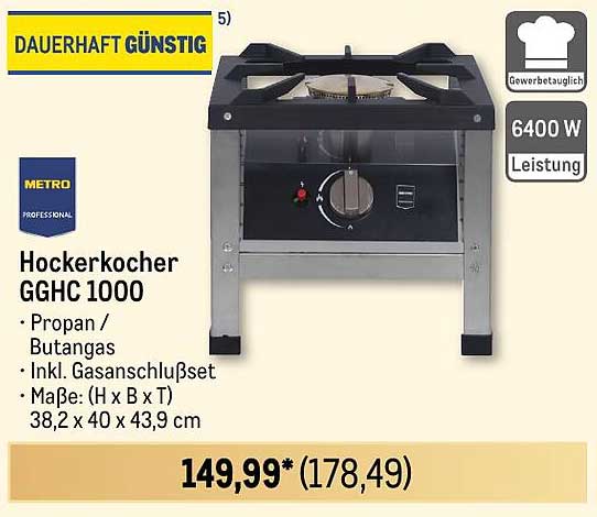 Hockerkocher Gghc 1000 Angebot bei METRO
