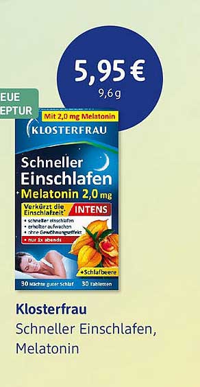 Klosterfrau Schneller Einschlafen, Melatonin