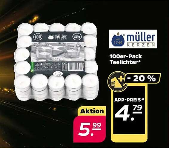 100er-Pack Teelichter von Müller