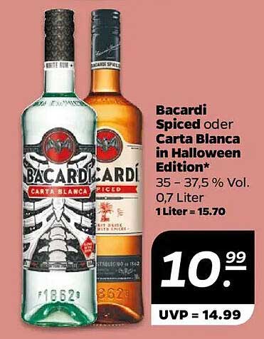 Bacardi Spiced oder Carta Blanca in Halloween Edition
