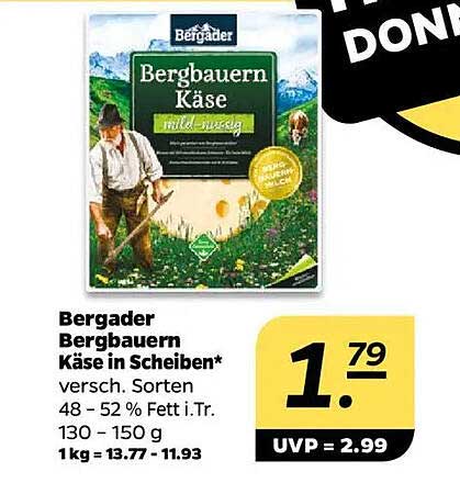 Bergader Bergbauern Käse in Scheiben – mild-nussig