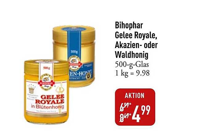 Bihophar Gelee Royale, Akazien- oder Waldhonig 500g-Glas