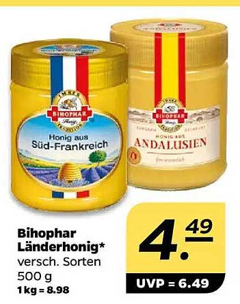 Bihophar Länderonig 500 g - Verschiedene Sorten