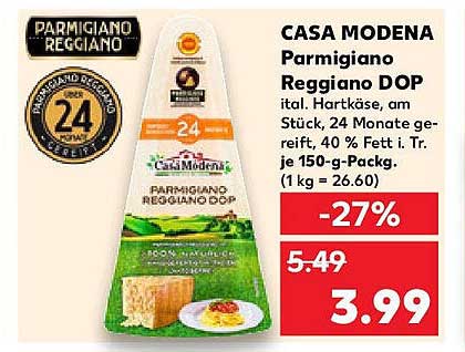 CASA MODENA Parmigiano Reggiano DOP 150 g