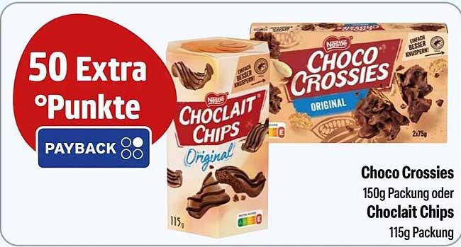 Choco Crossies 150g Packung oder Choclit Chips 115g Packung