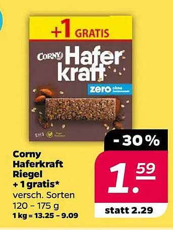Corny Haferkraft Riegel + 1 gratis