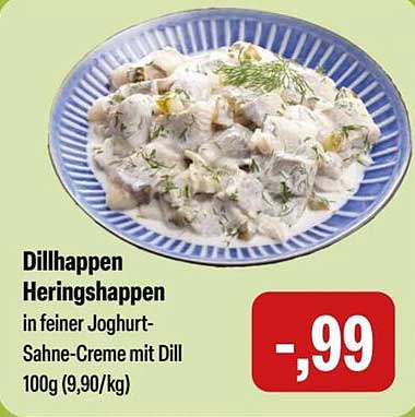 Dillhappen Heringshappen in feiner Joghurt-Sahne-Creme mit Dill