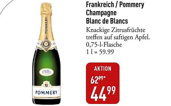 Frankreich / Pommery Champagne Blanc de Blancs
