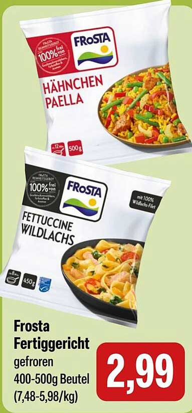 Frosta Fertiggericht Hähnchen Paella und Fettuccine Wildlachs