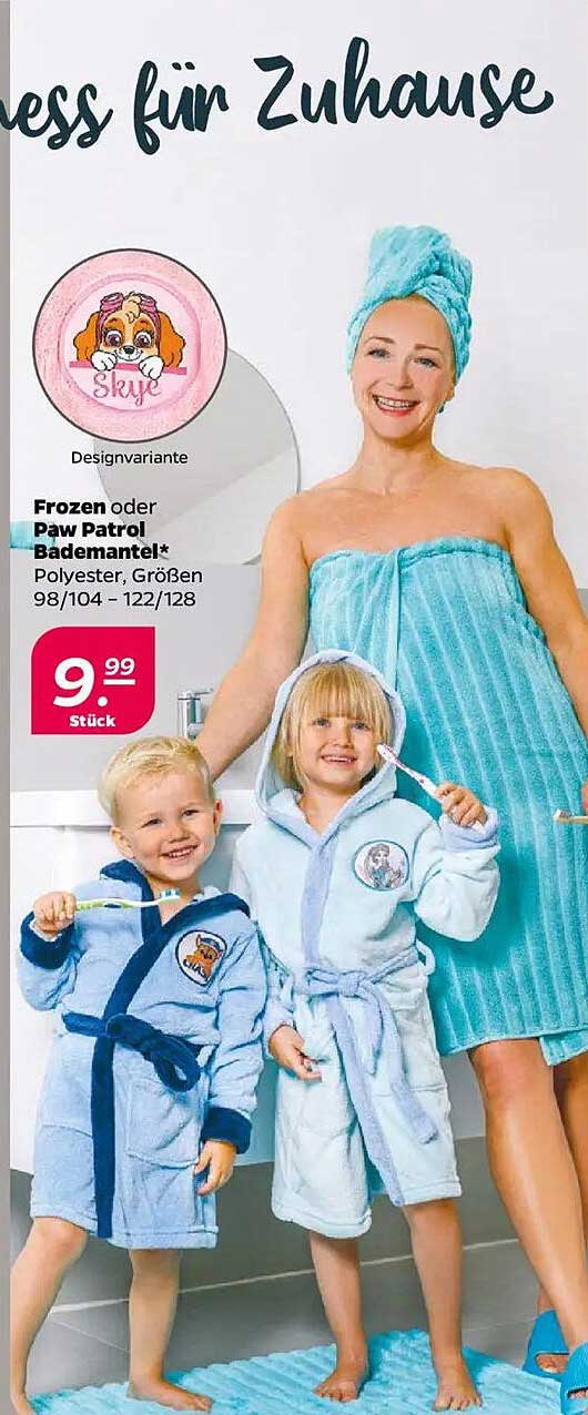 Frozen oder Paw Patrol Bademantel