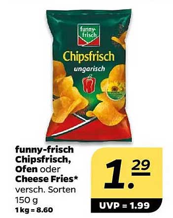 funny-frisch Chipsfrisch, Ofen oder Cheese Fries, 150 g