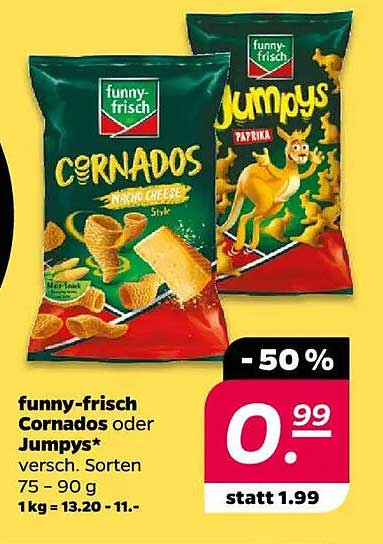 funny-frisch Cornados oder Jumpys 50% Rabatt
