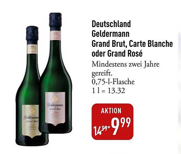 Geldermann Grand Brut, Carte Blanche oder Grand Rosé