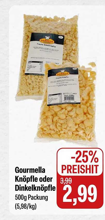 Gourmella Knöpfle oder Dinkelknöpfle 500 g Packung