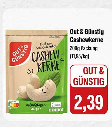 Gut & Günstig Cashewkerne 200g