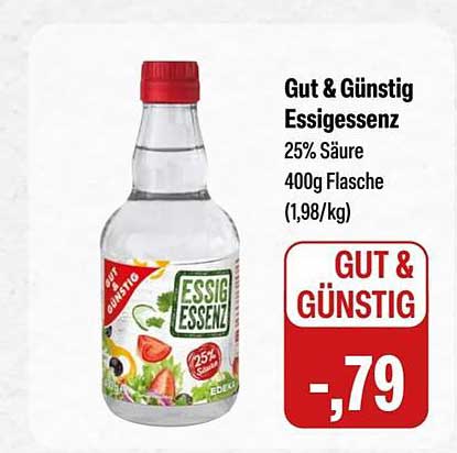 Gut & Günstig Essigessenz 25% Säure 400g Flasche