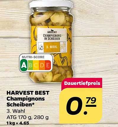 HARVEST BEST Champignons Scheiben* 3. Wahl