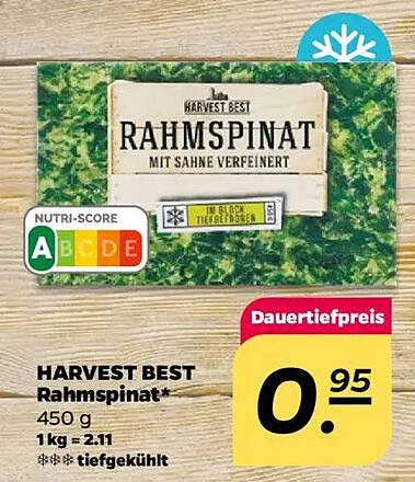 HARVEST BEST Rahmspinat 450 g – Mit Sahne verfeinert