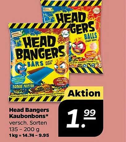 Head Bangers Kaubonbons - Verschiedene Sorten 135 - 200 g