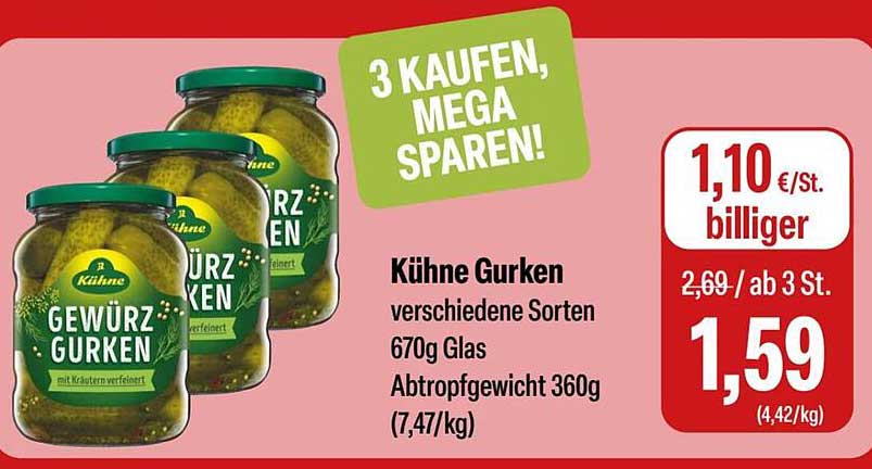 Kühne Gewürzgurken - verschiedene Sorten