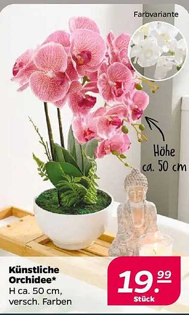 Künstliche Orchidee* H ca. 50 cm, versch. Farben