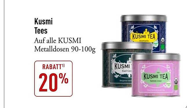 Kusmi Tees - 20 % Rabatt auf alle KUSMI Metalldosen 90-100g