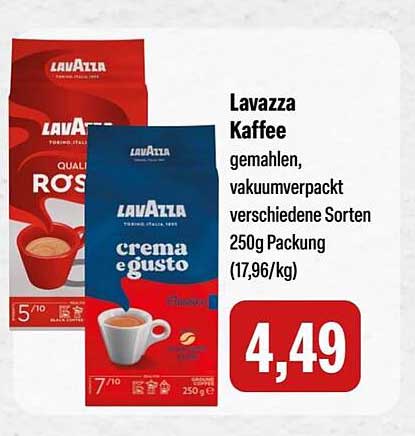 Lavazza Kaffee, gemahlen, vakuumverpackt - verschiedene Sorten 250g Packung