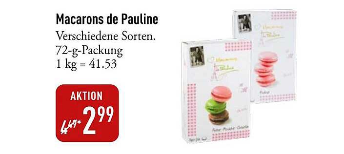 Macarons de Pauline - Verschiedene Sorten