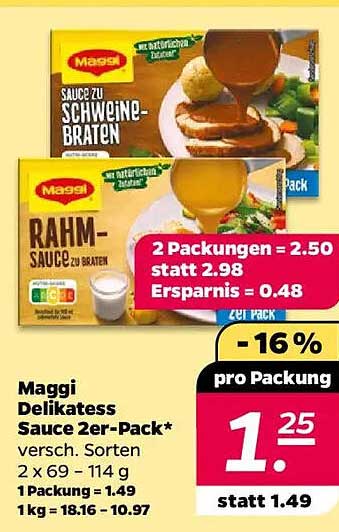 Maggi Delikatess Sauce 2er-Pack – viel Geschmack zum kleinen Preis