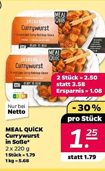 MEAL QUICK Currywurst in Soße