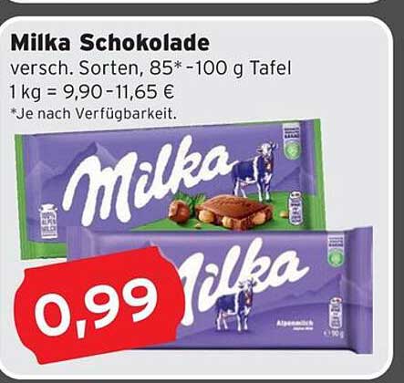 Milka Schokolade – Verschiedene Sorten, 85*-100 g Tafel