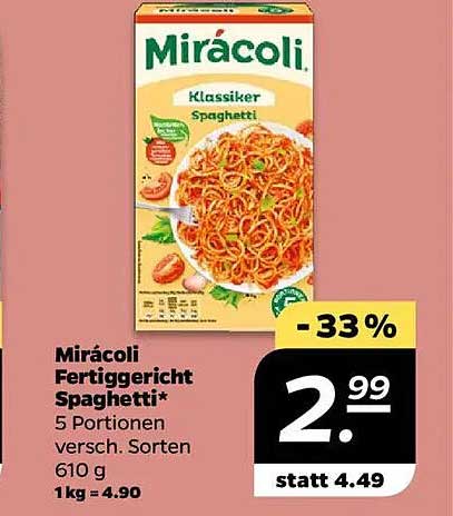 Mirácoli Fertiggericht Spaghetti 5 Portionen