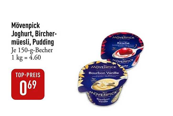 Mövenpick Joghurt, Birchermüesli, Pudding