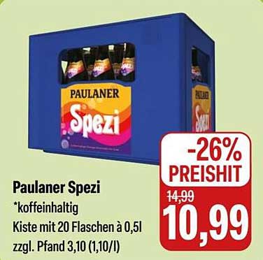 Paulaner Spezi - Kiste mit 20 Flaschen à 0,5l