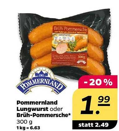 Pommerland Lungwurst oder Brühs-Pommersche 300 g